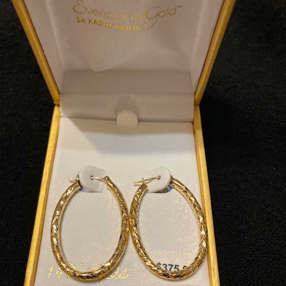 ❌❌SOLD❌❌14K Solid Yellow Gold Ear Loops New - Picture 5 of 7